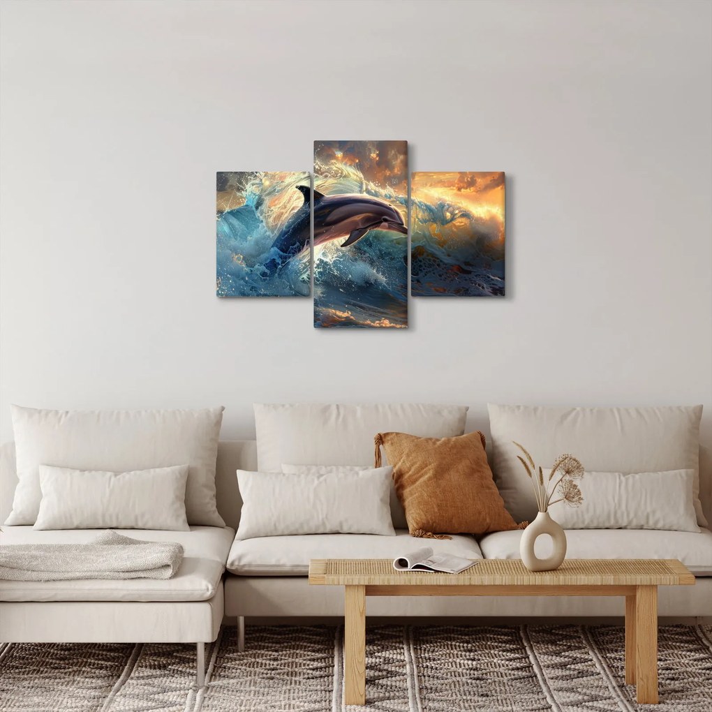 Tablou - Delfin, ilustrații (90x60 cm)