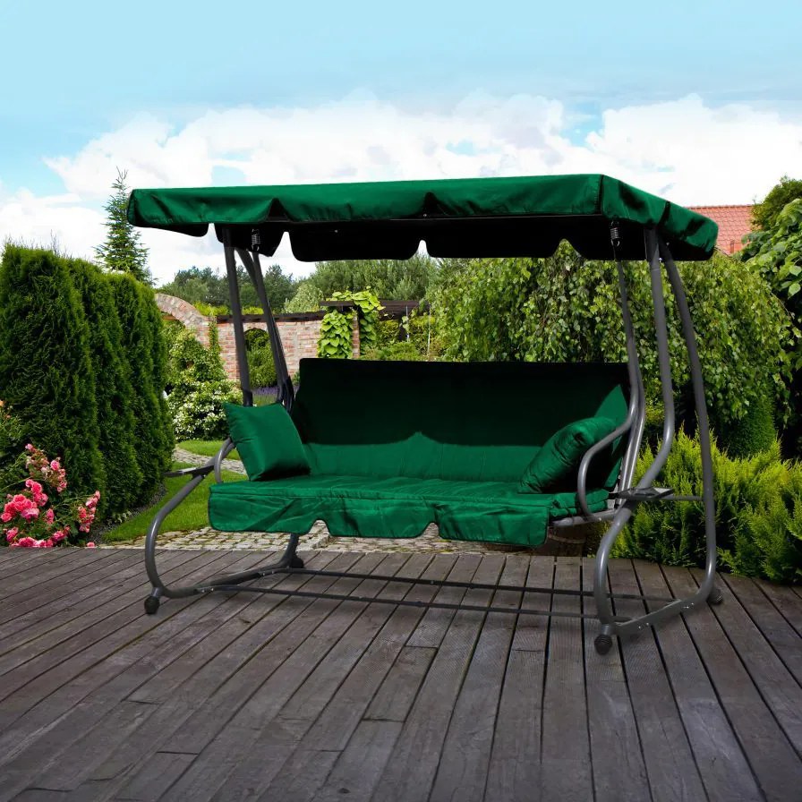 Leagăn de grădină reglabil verde