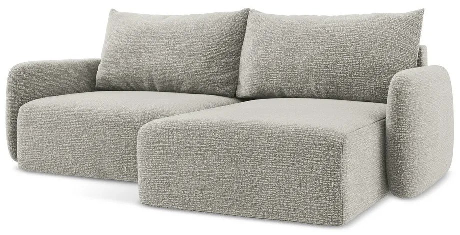 Colțar gri deschis extensibil/cu spațiu de depozitare (cu colț pe partea dreaptă) Kalena – Makamii