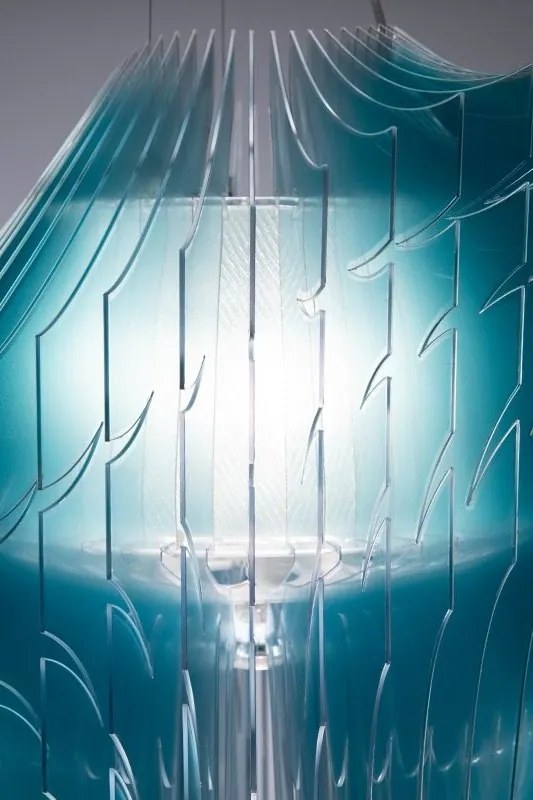 Lustra design Art Deco realizata manual Avia M Turcoaz