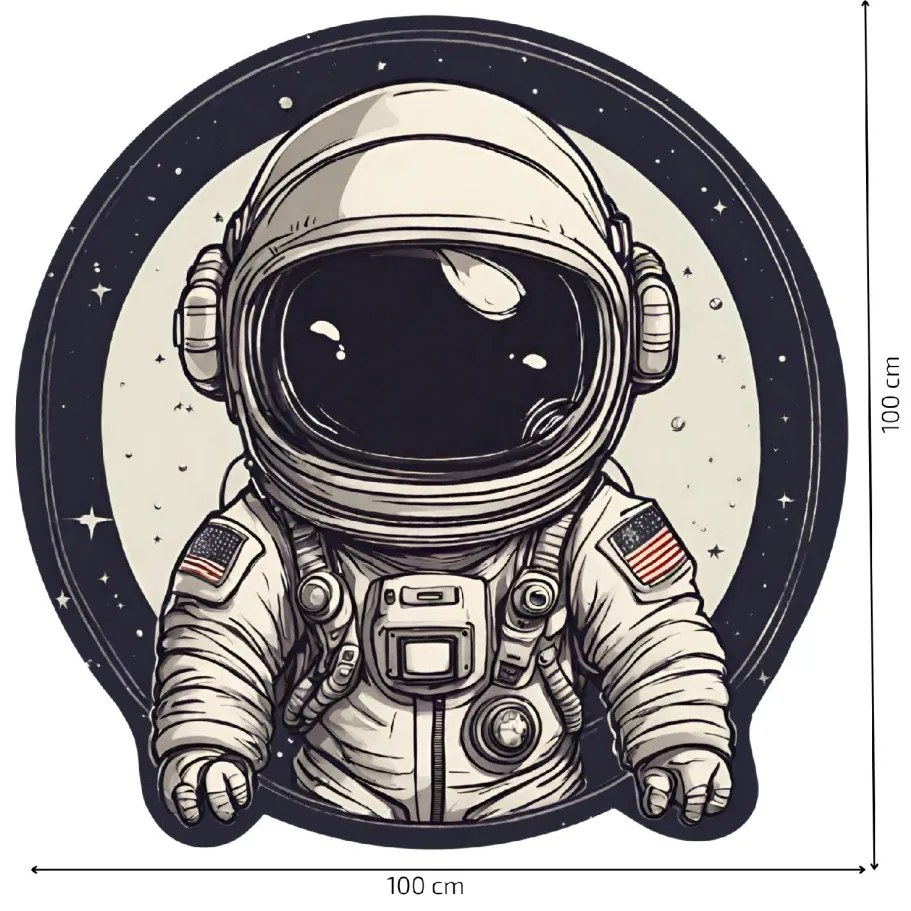 PIPPER. Autocolant circular de perete „Astronaut” mărimea: 60cm