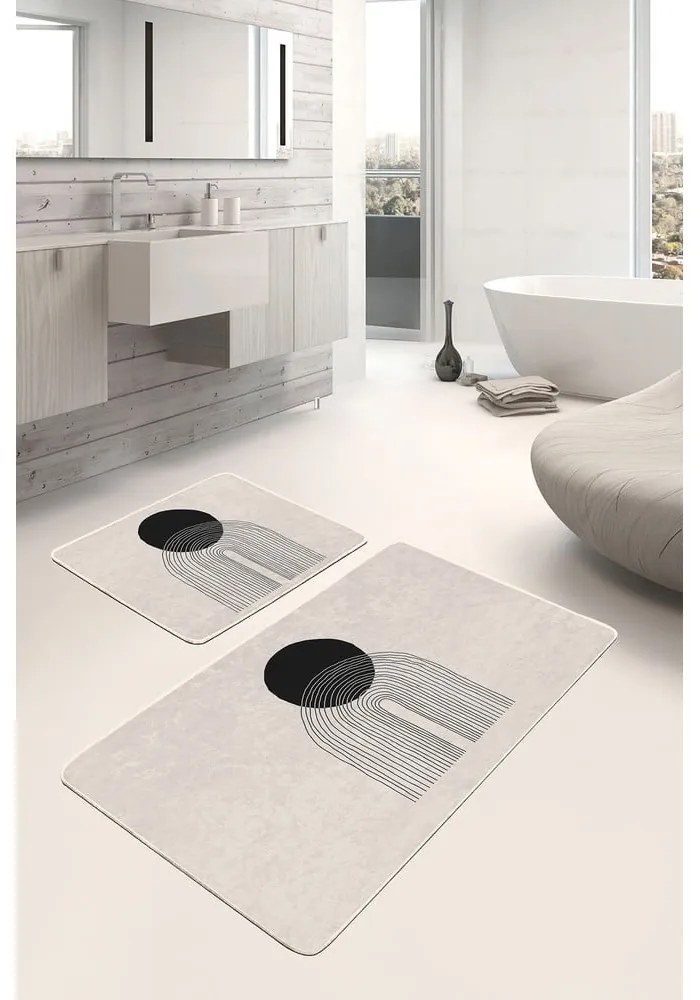Covorașe de baie bej 2 buc. 60x100 cm – Mila Home