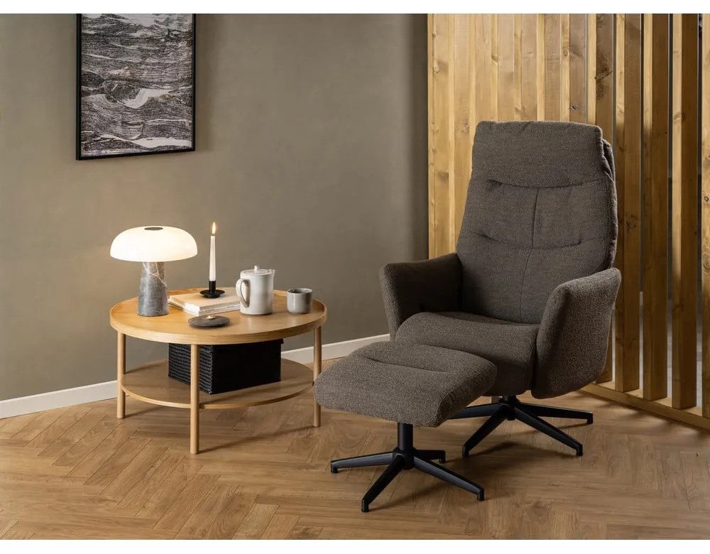 Măsuță de cafea în culoare naturală rotundă cu aspect de lemn de stejar ø 80 cm Banbury – Actona