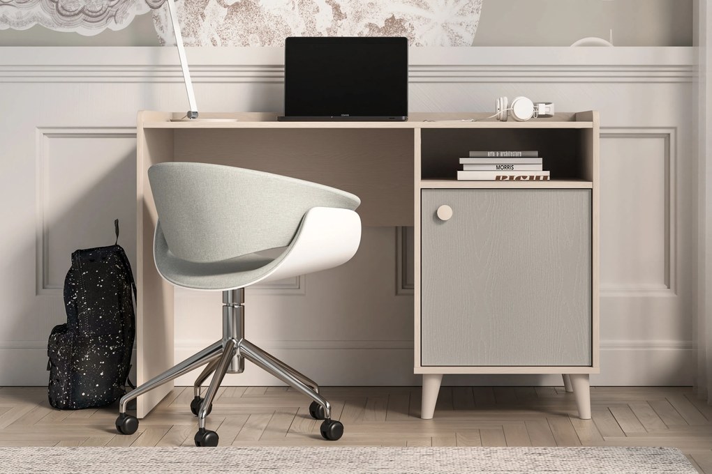 Birou Marla 120 cm - nisip deșert / palladium gri