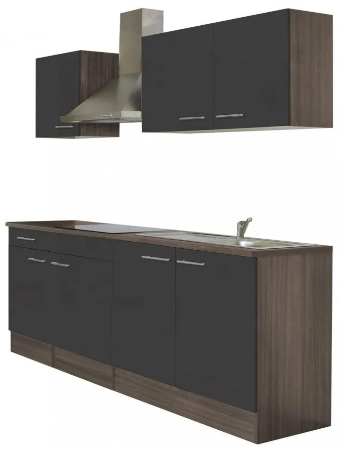 Mobilă de bucătărie Yorki 210, corp din stejar Yorki, cu față antracit satinat