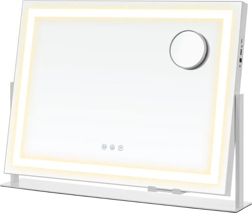 Oglindă cosmetică DAHLIA cu iluminare LED, 10x62,5x45,8 cm, alb SongmicsHome