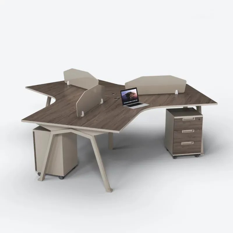 Birou operational , statie de lucru cu 3 posturi si dulapuri integrate mobile ,design modern și elegant ,calitate premium , dimensiuni 1000*1000*750 (dimensiunea unui singur birou)