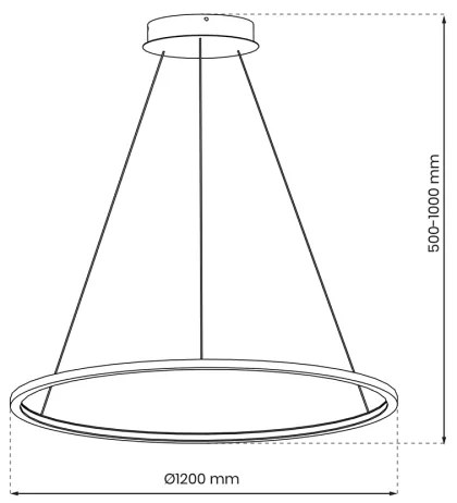 Lustr LED SATURNO 65W 230V pr. 120 cm IP44 auriu
