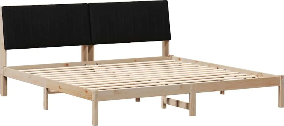 vidaXL Cadru de pat cu headboard Maro 200 x 200 cm Lemn de pin masiv