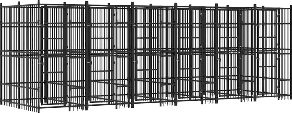 vidaXL Padoc pentru câini de exterior, 11,06 m², oțel