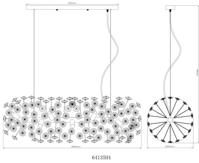 Lustra suspendata design elegant KATRINA L-90cm auriu 64135H4 GL