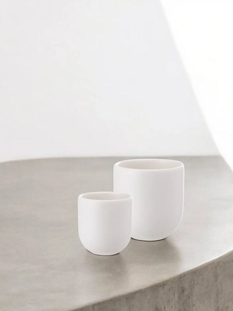 SET 2 PAHARE CAFEA NOVUM ALB MAT (1 PAHAR 150ML, 1 PAHAR 75ML)