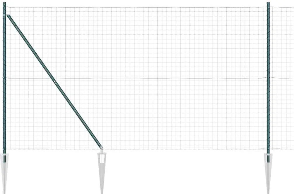 vidaXL Gard cu Stâlp Verde 1,6 x 10 m Oțel și PVC