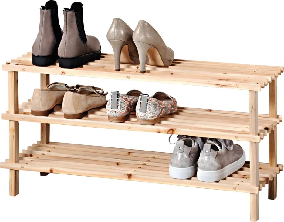 Kesper 69723 Dulap pentru pantofi cu 3 rafturi, deschis, 77 x 40 x 26 cm