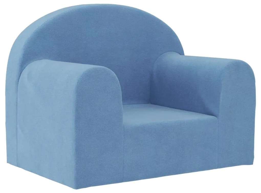 341789 vidaXL Canapea pentru copii, albastru, pluș moale