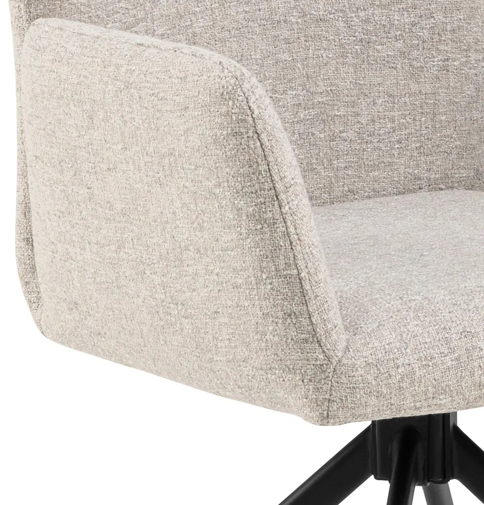 MAZZONI EXPORT SARETTA Bej Melanj (material Java 196) - SCAUN MODERN PIVOTANT TAPIȚAT PENTRU SALON/SUFRAGERIE/BIROU LOFT