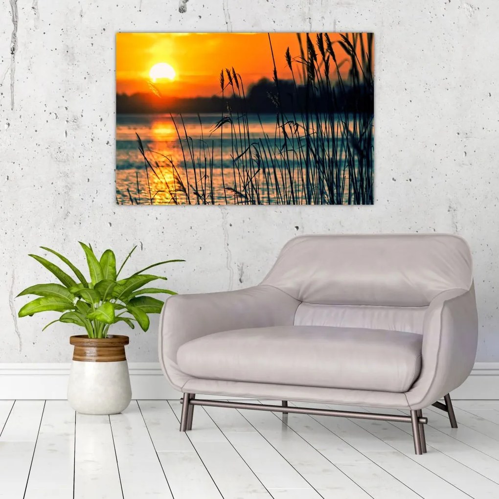 Tablou - Apus de soare la lac (90x60 cm)