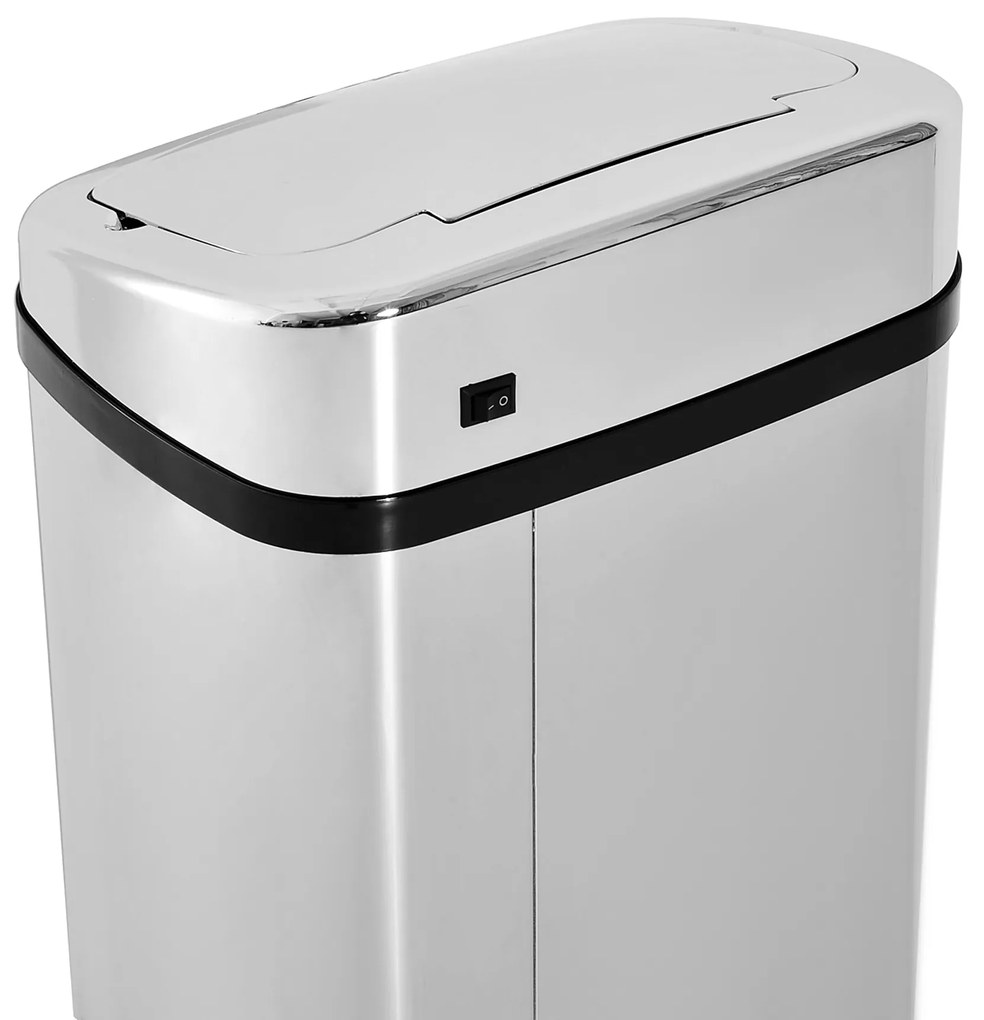 HOMCOM cos de gunoi cu senzor inox elegant 50L cu infrarosu | Aosom Romania