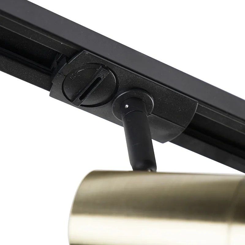 Sistem de șine inteligent negru cu auriu monofazat 5 lumini inclusiv Wifi GU10 - Jeana