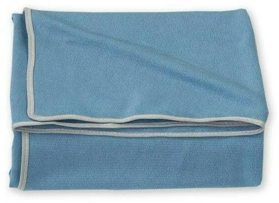 AMY - Paturica Pure Tricotata din Bumbac, 110x72 cm, Albastru