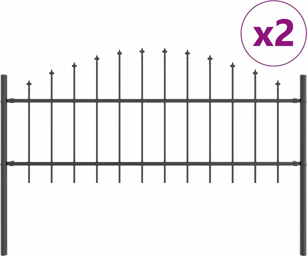 vidaXL Gard de Grădină 2 pcs Gri 170 x 140 cm