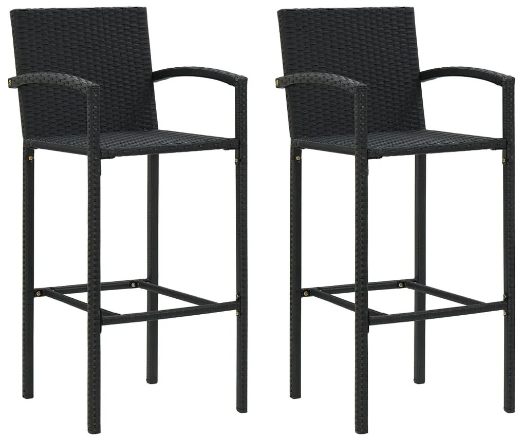 Set mobilier de bar de gradina, 3 piese, negru Negru, 3