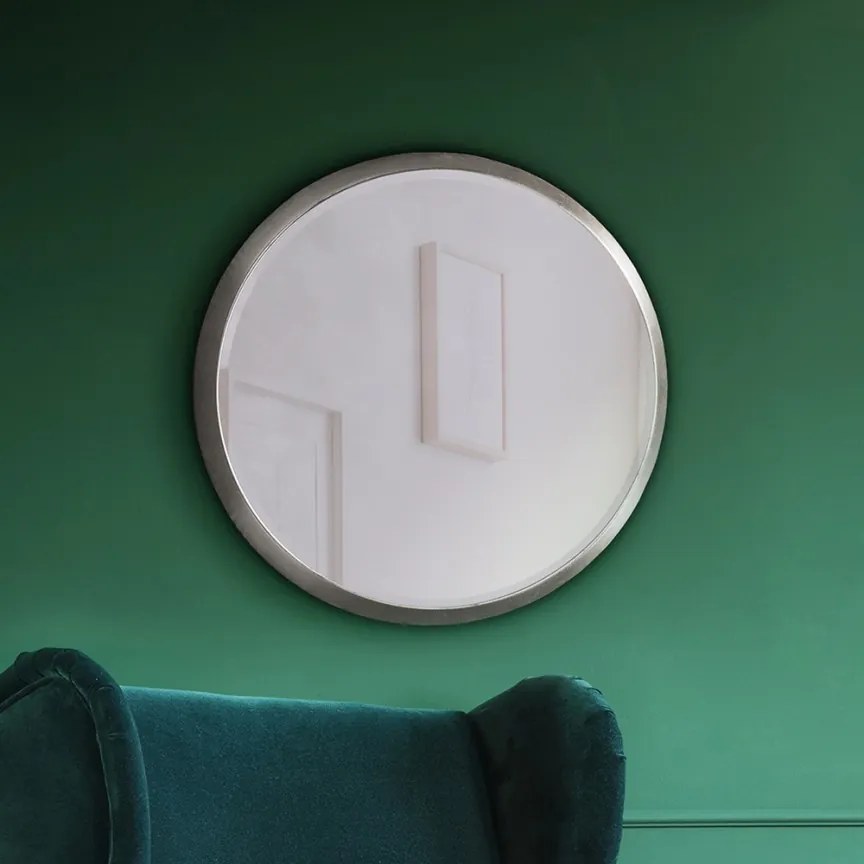 Oglinda decorativa rotunda 54cm Aries silver SV-119139