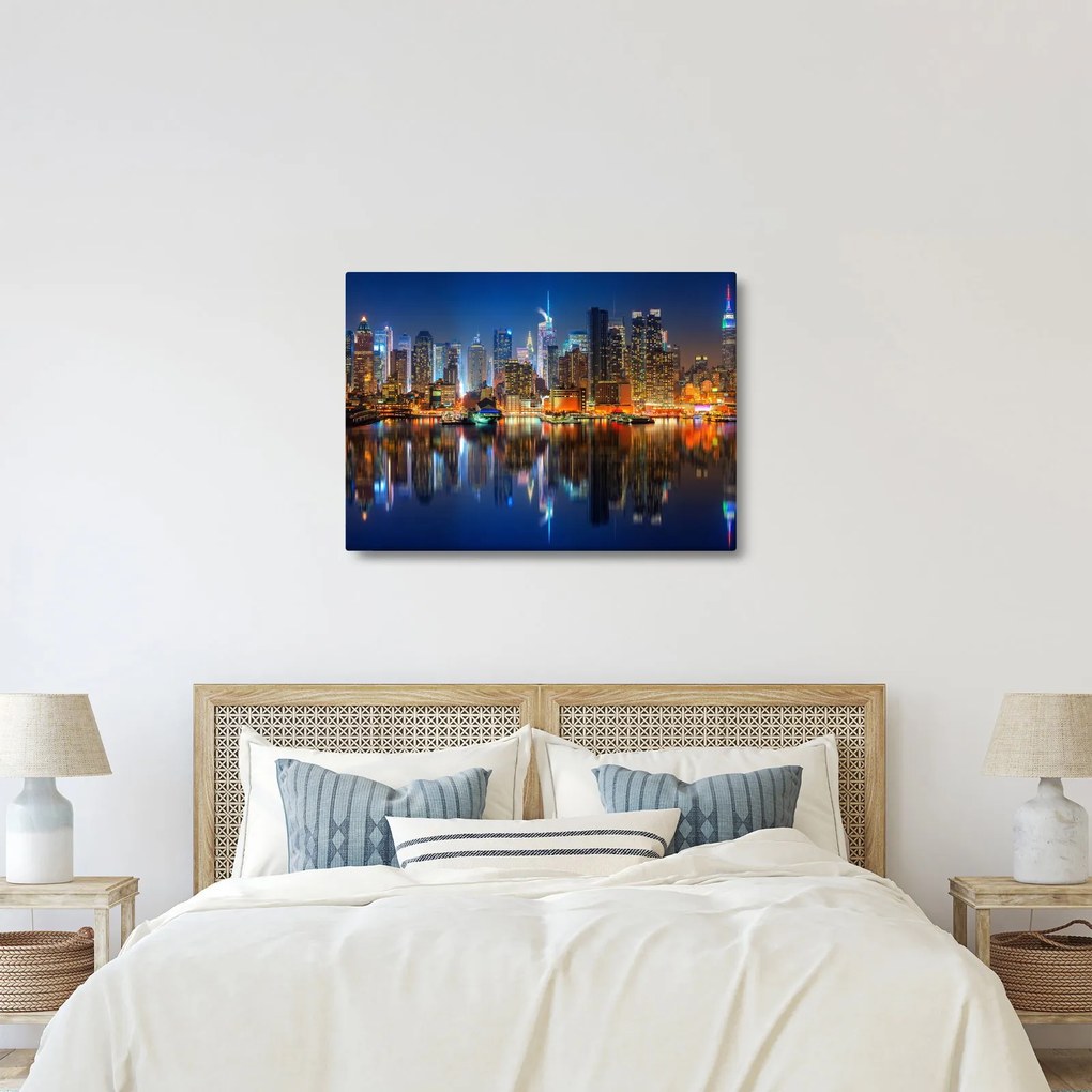 Tablou cu Manhattan noaptea (70x50 cm)