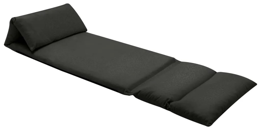 vidaXL Scaun de podea pliabil, negru, microfibră