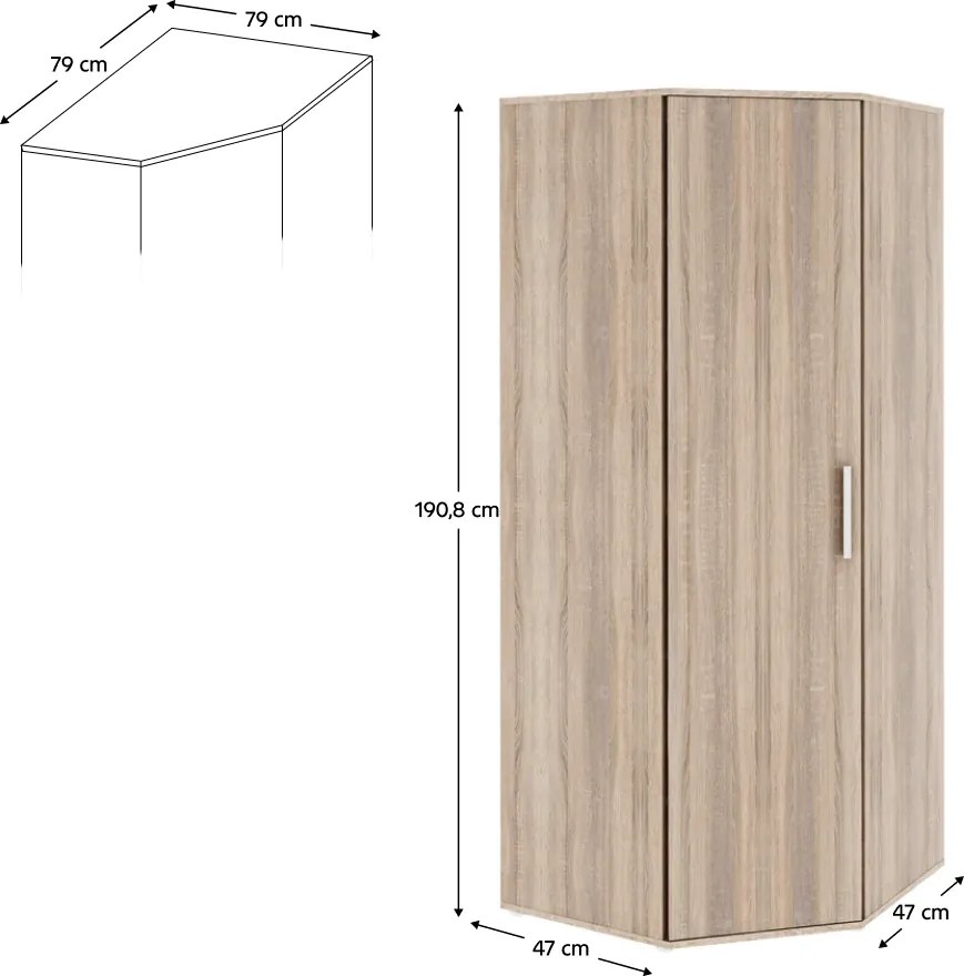 Dulap , DTD laminat, stejar sonoma, DUNAJ TIPUL15