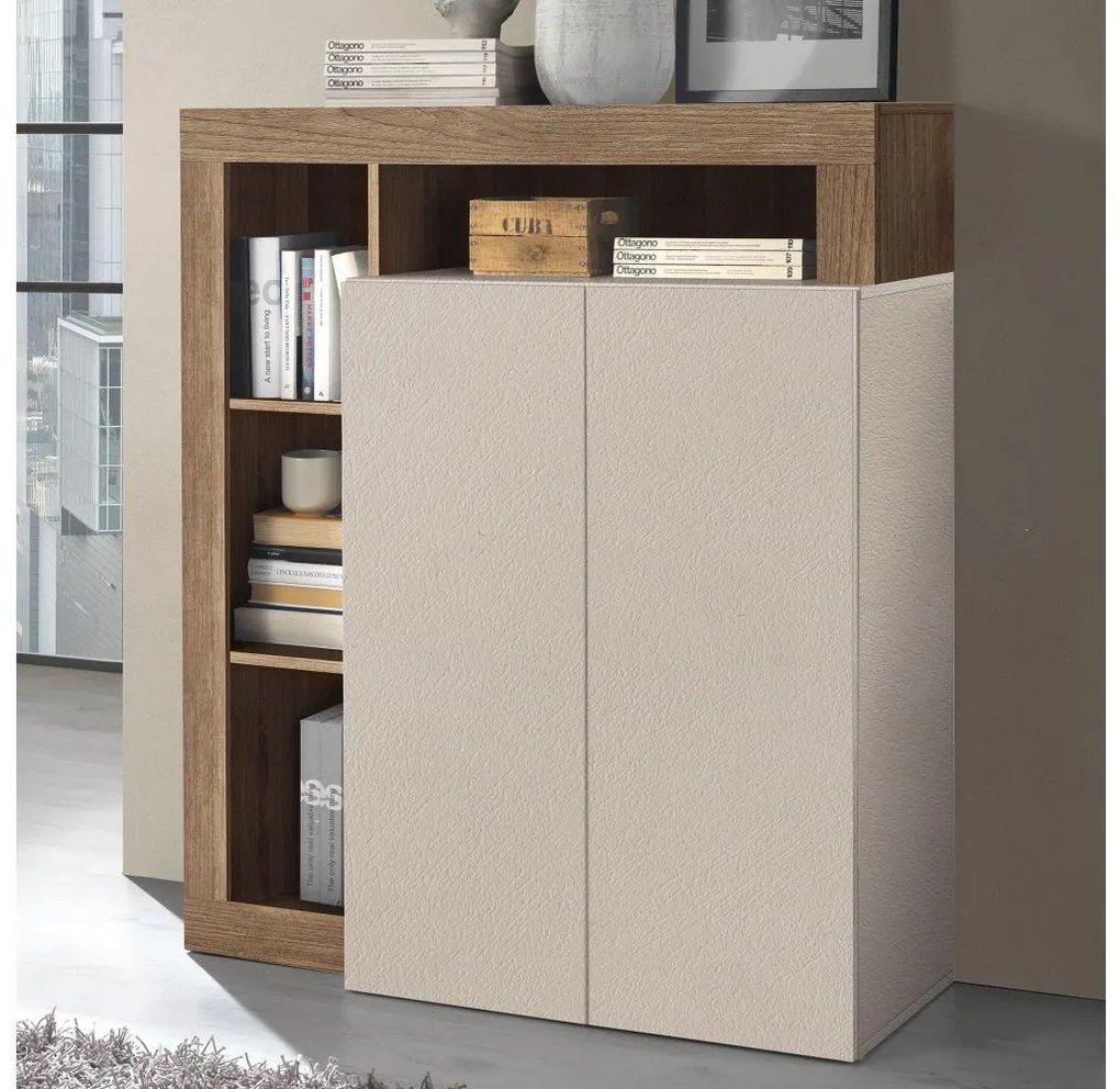 Comodă LENOR, cașmir/stejar