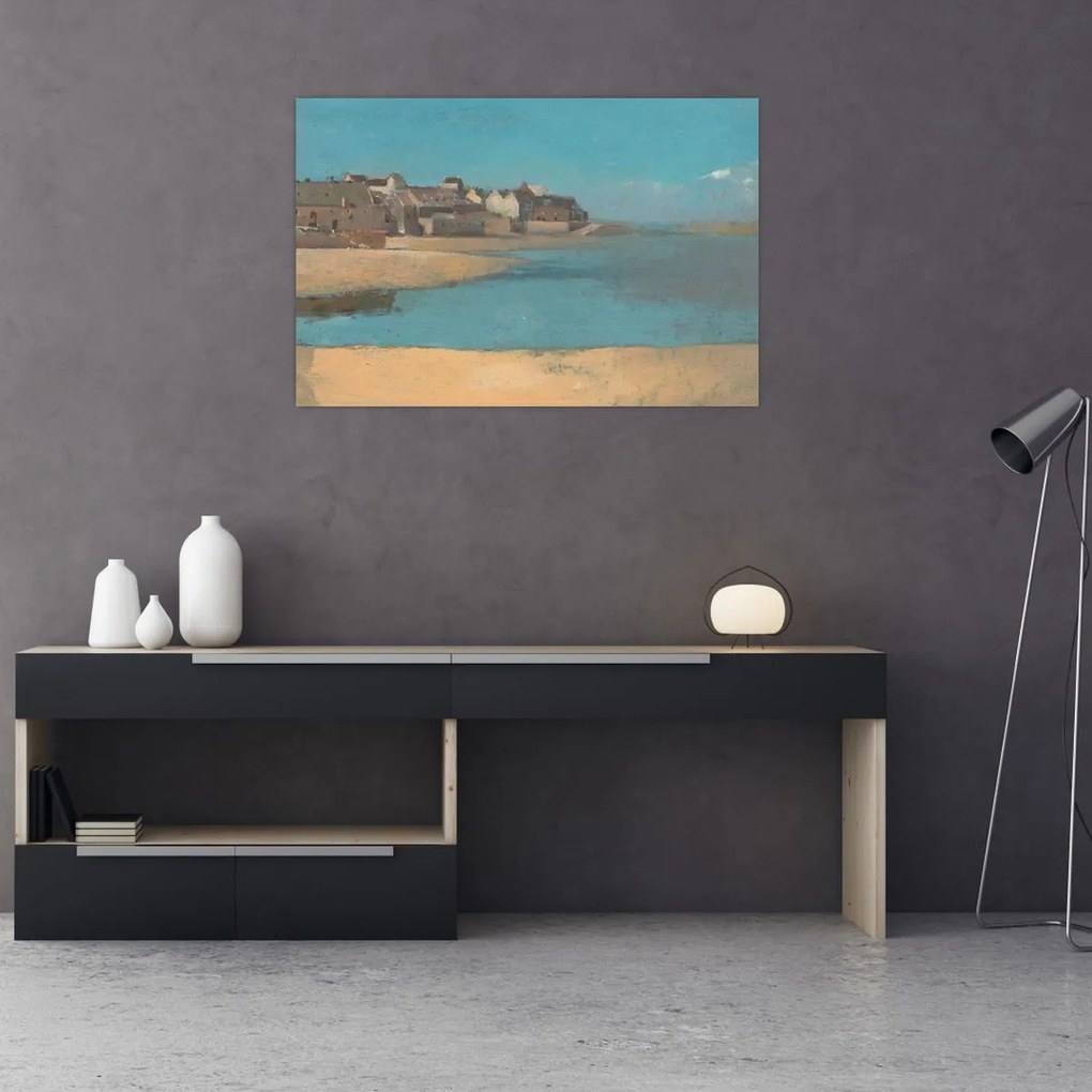 Tablou - Odilon Redon, Village by the Sea in Brittany, reproducere (90x60 cm)