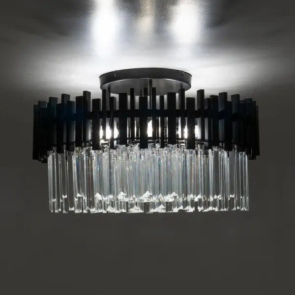 BRILAGI - Plafonieră VERVE 6xE14/40W/230V diam. 60 cm neagră