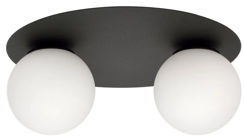 Plafoniera cu 2 surse de iluminat design modern Solar negru
