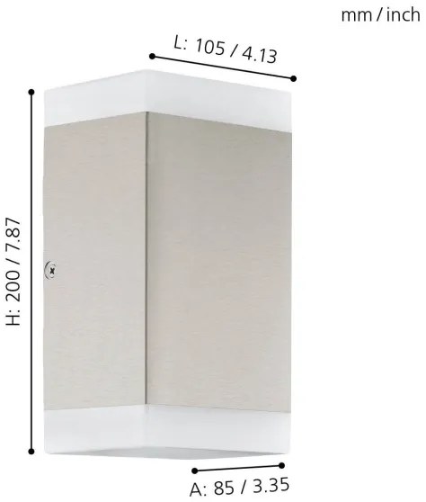 Aplică LED de exterior CARPINERA 2xGU10/4,6W/230V IP44 Eglo 75545