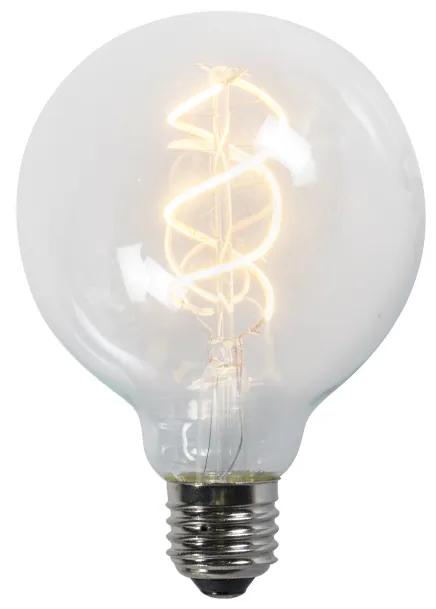Lampa LED cu filament rasucit G95 5W 2200K transparent