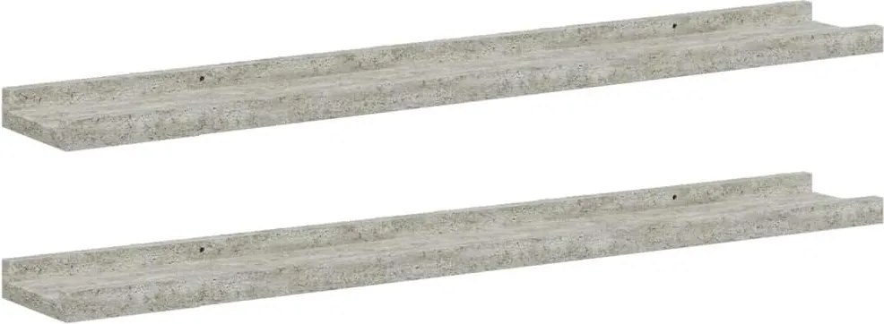 vidaXL Rafturi de perete, 2 buc., gri beton, 80x9x3 cm