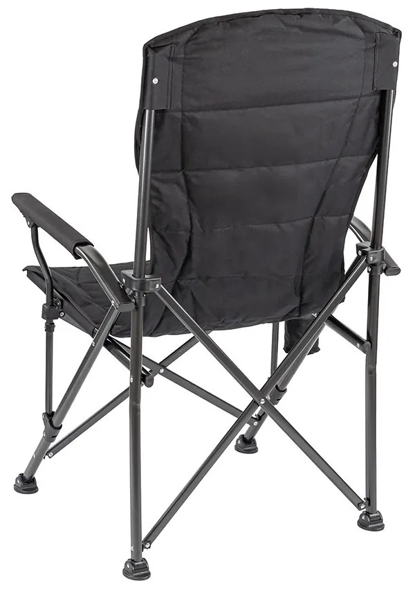 Leziter XL scaun de pescuit cu braț și suport pentru pahare negru