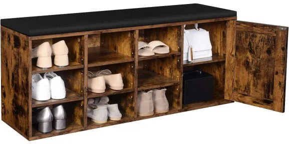 Dulap De Depozitare Pentru Pantofi, Maro Vintage, 110 Cm