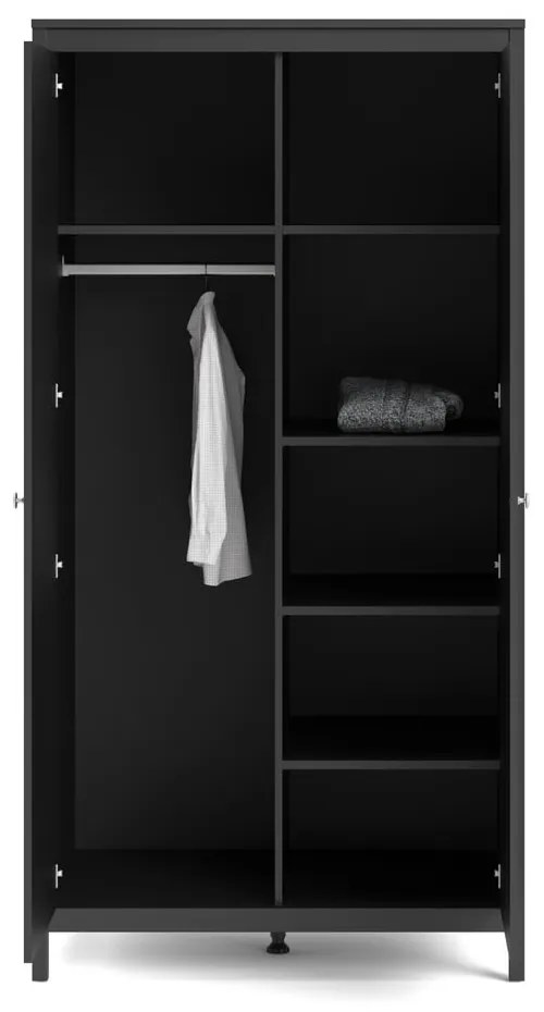 Șifonier negru 102x199 cm Madrid – Tvilum