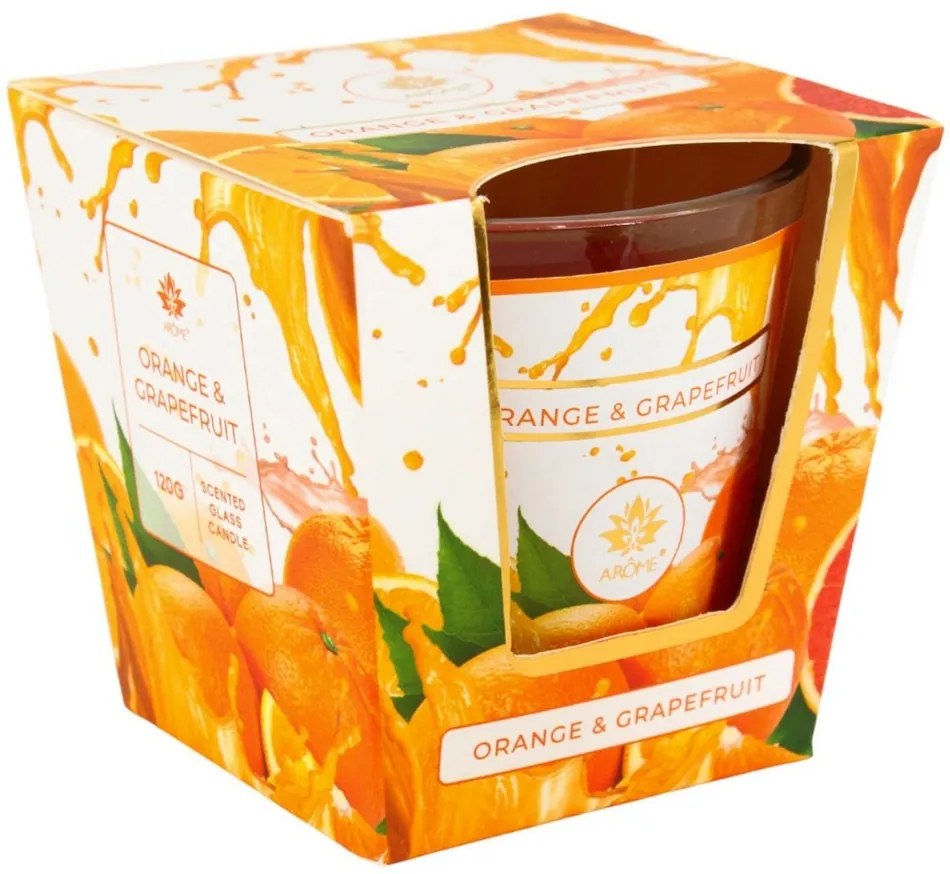 Lumânare parfumată Arome Orange & Grapefruit, 120 g