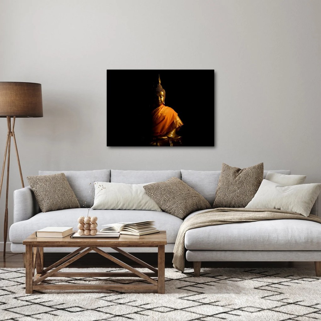 Tablou - Statuia lui Buddha de aur (70x50 cm)