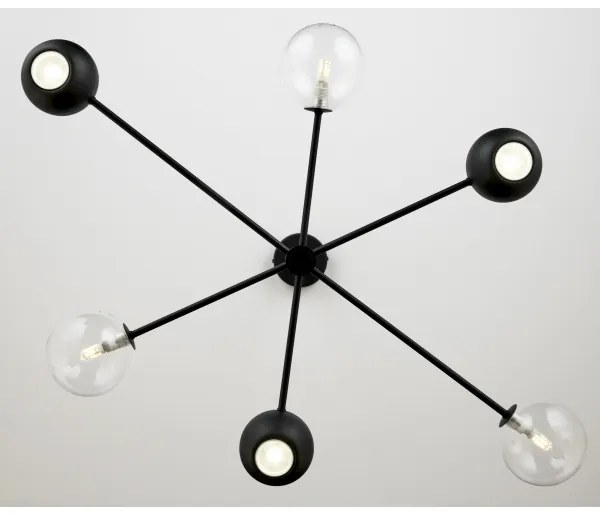 Lustră pe tijă Jupiter 1995 MOKA 3xGU10/10W/230V + 3xG9/10W/230V negru/transparent