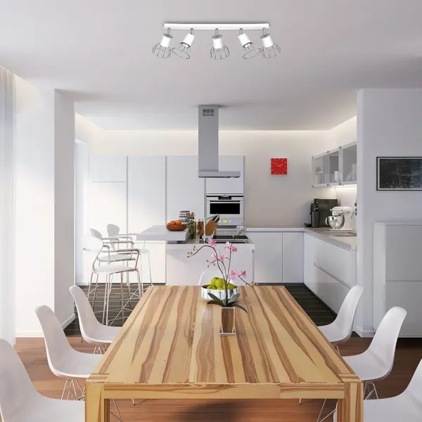 Spot DANTE 5xGU10/25W/230V alb/crom lucios