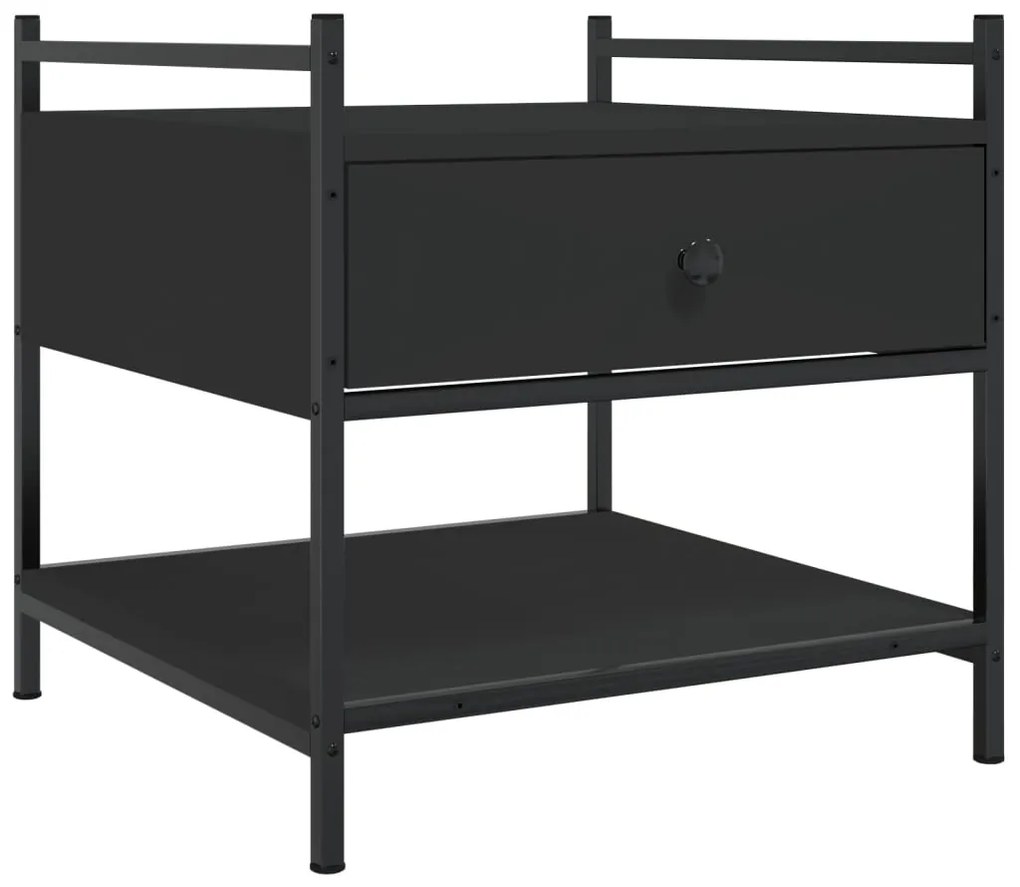 vidaXL Măsuță de cafea, negru, 50x50x50 cm, lemn prelucrat