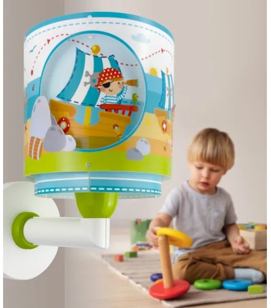 Dalber 60659 - Aplică de perete pentru copii PIRATE ISLAND, 1xE27/15W/230V