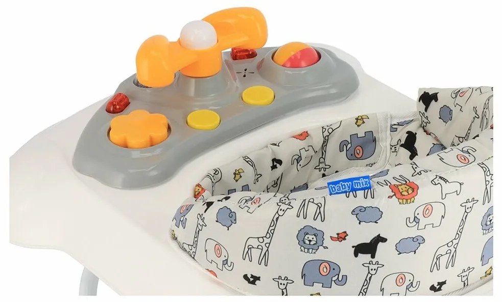 Baby Mix Walker pentru copii cu volan și roți dinsilicon maro deschis, 50 x 44 x 50 cm