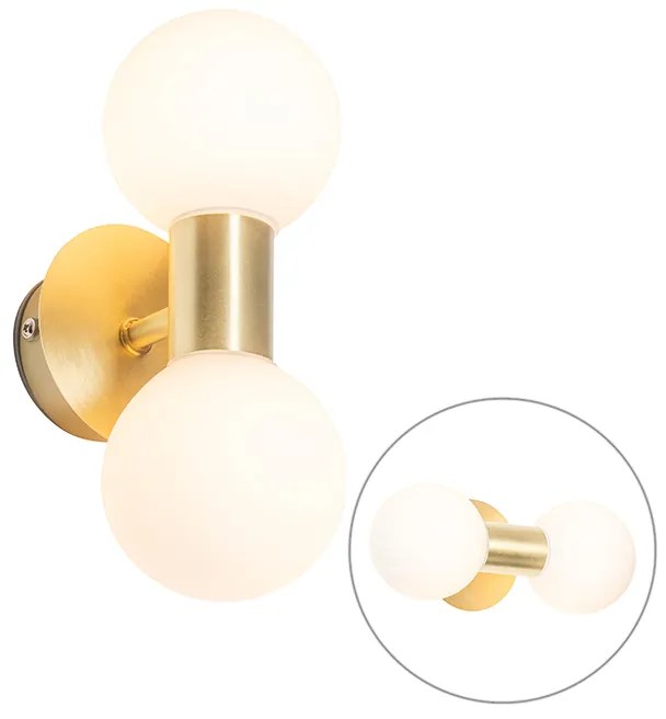 Aplica moderna aurie IP44 cu 2 lumini - Cederic