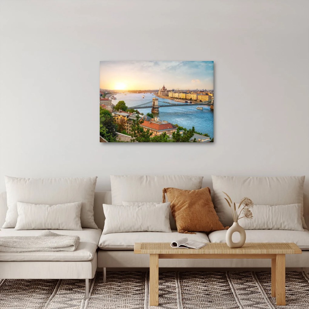 Tablou cu orașul Budapesta și râu (70x50 cm)