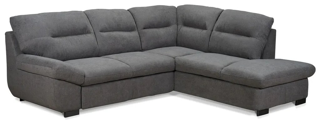 Coltar dreapta extensibil, Toronto, 218 x 262 x 94 cm, lada de depozitare, gri